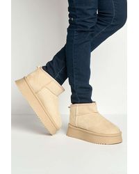 Miss Diva - Dahl Faux Fur Lining Chunky Sole Ankle Boots - Lyst