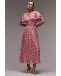 Jolie Moi - Layered Angel Sleeved Chiffon Maxi Dress - Lyst