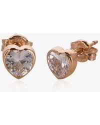 T.H.Baker - 9Ct Rose Cubic Zirconia Heart Stud Earrings 5.58.8383 - Lyst