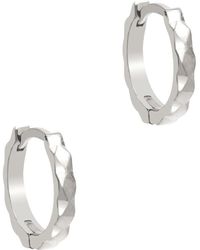 Pure Luxuries - Gift Packaged 'evelyn' 925 Silver Patterned Hoop Earrings - Lyst