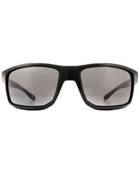 Oakley - Wrap Polished Black Prizm Grey Sunglasses - Lyst