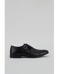 Burton - Rubble Black Leather Monk Shoes - Lyst