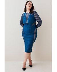 Karen Millen - Plus Size Lace Ponte Jersey Midi Dress - Lyst