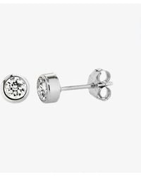 T.H.Baker - 5Mm Cubic Zirconia Round Rollover Stud Earrings 8-57-7769 - Lyst