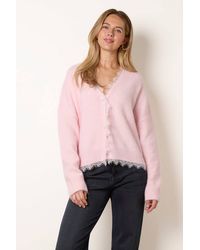 Blue Vanilla - Long Sleeve Button Up V-Neck Cardigan - Lyst