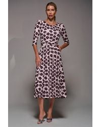 Jolie Moi - Three Quarter Sleeve Jersey Midi Dress - Lyst