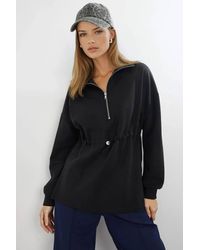 Busem - Zipper Collar Sweatshirt With Adjustable Waist - Lyst