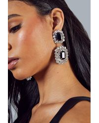 MissPap - Jewelled Diamante Drop Earrings - Lyst