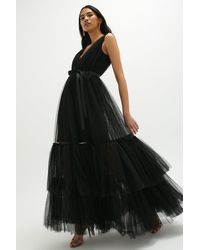 Coast - Tulle Belted Maxi Dress - Lyst