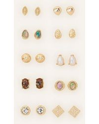 Accessorize - Hammered Metal Stud Earrings 10 Pack - Lyst