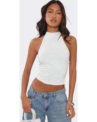 EGO - Sleeveless Halter Neck Open Back Slinky Top - Lyst