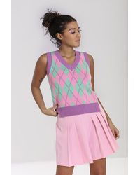 Hell Bunny - Rhombus Knitted Vest Multi Colour V Neck Top - Lyst