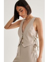 Nasty Gal - Pinstripe Tie Side Tailored Vest - Lyst