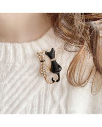 Queen Mee - Vintage Cat Brooch - Lyst
