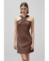 Enorsia - Cross Front Halter Neck Dress - Lyst