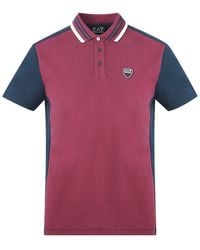EA7 - Metal Chest Logo Crushed Violets Polo Shirt - Lyst