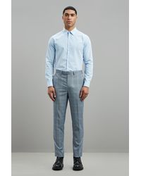 Burton - Light Blue Pow Check Slim Fit Suit Trouser - Lyst