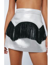 Nasty Gal - Premium Metallic Fringe Detail Mini Skirt - Lyst