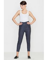 Love Lace - Retro Check Loose Trousers High Waist - Lyst