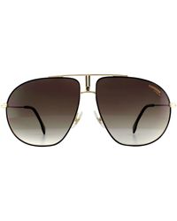 Carrera - Aviator Black Gold Brown Gradient Sunglasses - Lyst