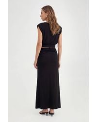 Roselle - Ruched Shoulder Crop Top & Ruched Waist Maxi Skirt Co-Ord Set - Lyst