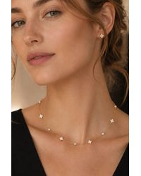 Lovii - 14K Plated Elegant Clover & Pearl Necklace With Gift Box - Lyst