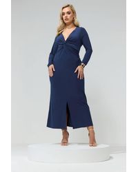 Yours - Knot Front Maxi Dress - Lyst