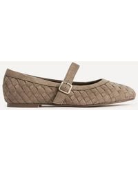 Linzi - Index Faux Suede Handwoven Mary Jane Pumps - Lyst