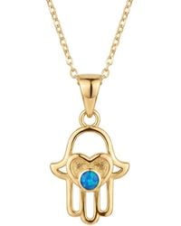 LÁTELITA London - Love My Hamsa Hand Opal Pendant Necklace - Lyst