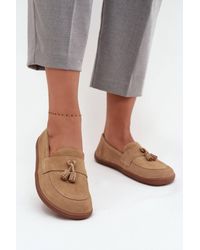 Love Lace - Office Suede Comfortable Loafers With Tassels - Lyst