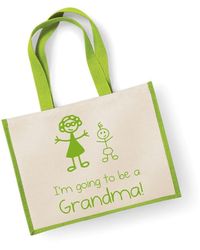 60 SECOND MAKEOVER - Large Jute Bag I'm Going To Be A Grandma Green Bag New Mum - Lyst