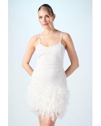Coast - Embellished Sequin Feather Style Bridal Mini Dress - Lyst