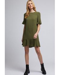 Dorothy Perkins - Khaki Peplum Hem Shift Dress - Lyst