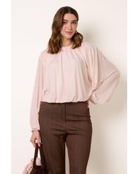 Blue Vanilla - Long Sleeve Round Neck Blouse - Lyst