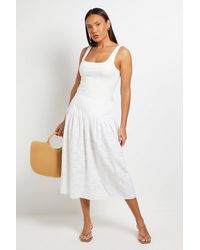 PRINCIPLES - Dropped Waist Broderie Skirt - Lyst