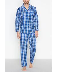 DEBENHAMS - Checked Cotton Pyjama Set - Lyst
