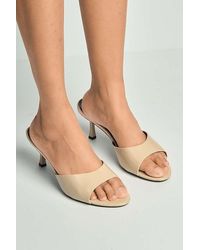 Miss Diva - Diara Plain Band Low Heeled Mules - Lyst