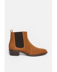 Oasis - Suede Western Ankle Boot - Lyst
