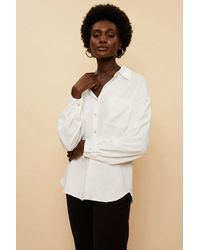 Wallis - Linen Blend Button Through Shirt - Lyst