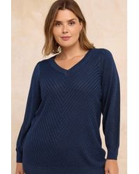 Evans - Metallic Knitted Jumper - Lyst