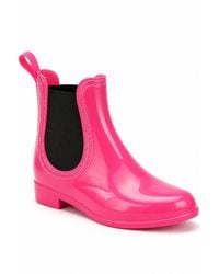 Spot on - Glossy Chelsea Ankle Wellington Boots - Lyst