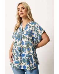 Yours - Paisley Print Pleated Blouse - Lyst