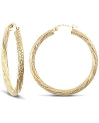 Jewelco London - 9Ct Snake Skin Twisted 3Mm Hoop Earrings 35Mm - Lyst