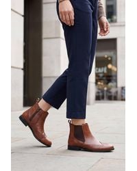 Spot on - Leather Classic Chelsea Ankle Boot With Elastic Panels - Lyst