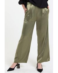 Liquorish - Satin Wide Leg Trousers - Lyst
