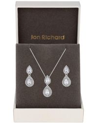 Jon Richard - Gift Packaged Cubic Zirconia Pear Drop Earring And Necklace Set - Lyst