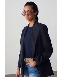 Dilvin - Oversized Long Crepe Blazer Jacket - Lyst