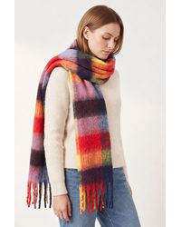 SARTA - Allie Heavyweight Scarf Multi Checked Colourblock - Lyst