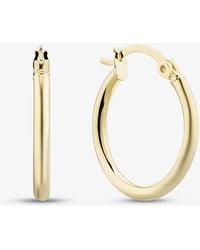 T.H.Baker - 9Ct 20Mm Thin Tube Hoop Earrings E-Slrt-215-9Y - Lyst