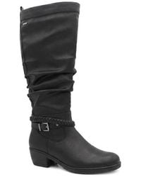 Pavers - Ruched Design Wide Calf Fit Long Boots - Lyst
